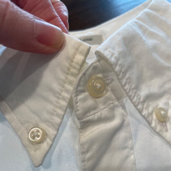 J.Crew Men's Sz L White Secret Wash Shirt Cotton Poplin Classic Fit BJ706 - Picture 5 of 12